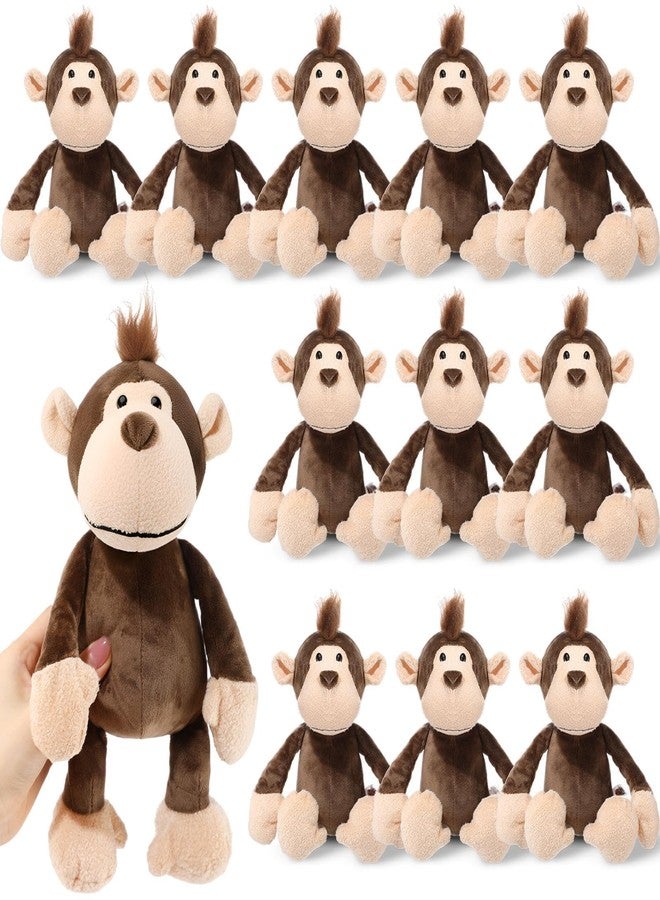 Blueweenly 12 Pcs Monkey Stuffed Animals for Kids 9.8 Inch Plush Monkey Jungle Themed Animals Toys Christmas Plushies Forest Gifts for Boy Girl Forest Adventures Birthday Party Favors Classroom Reward - Image 2